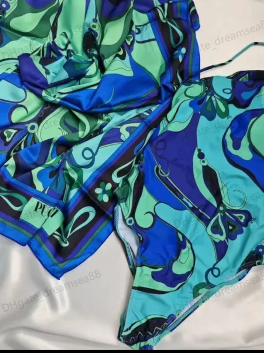 “Pucci” inspired Swimsuit with sarong